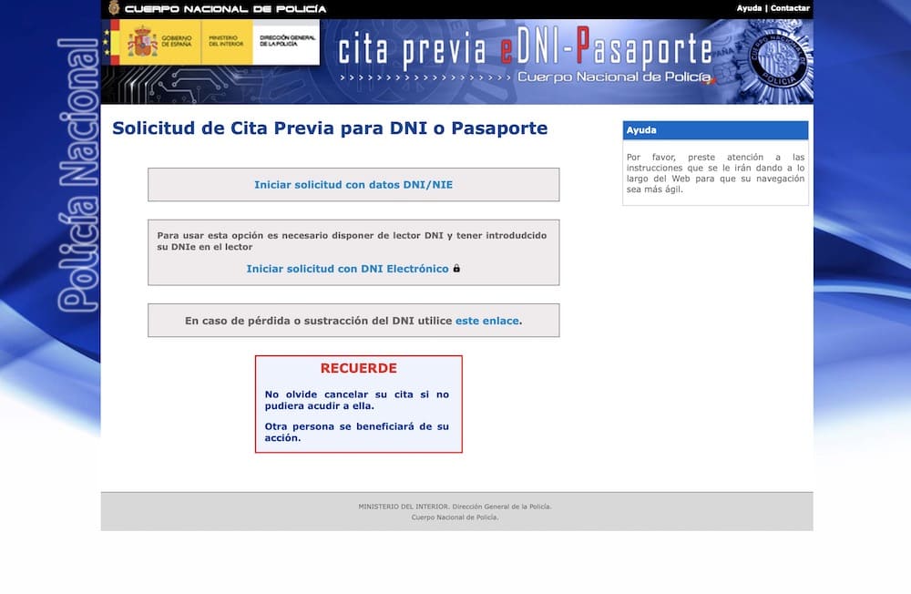 Cita previa Renovación DNI