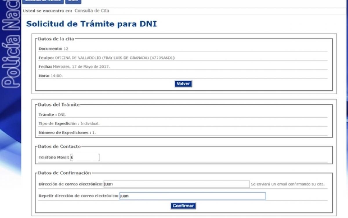 Cita previa Renovación DNI