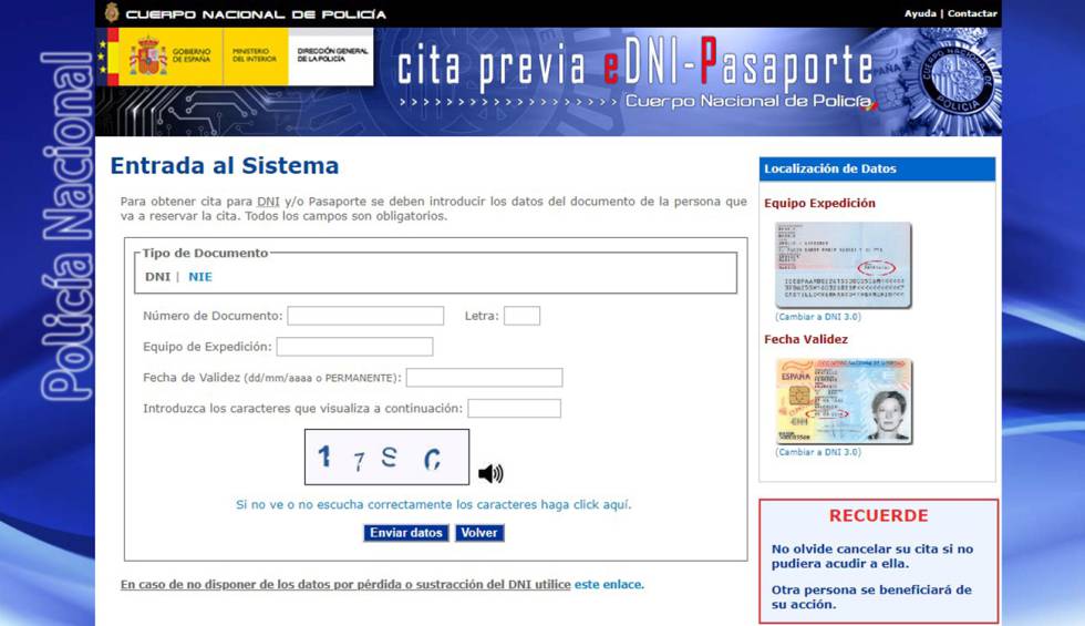 Cita previa Renovación DNI