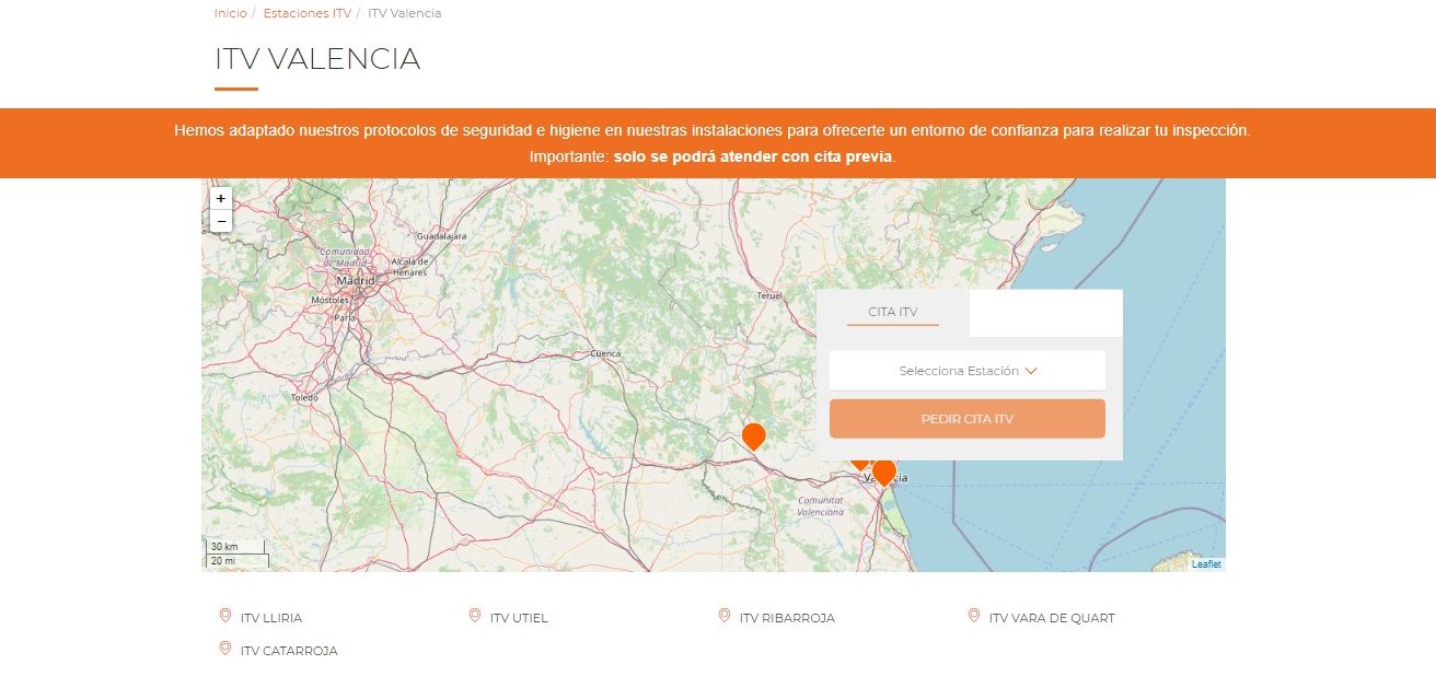 Cita previa ITV en Comunidad Valenciana