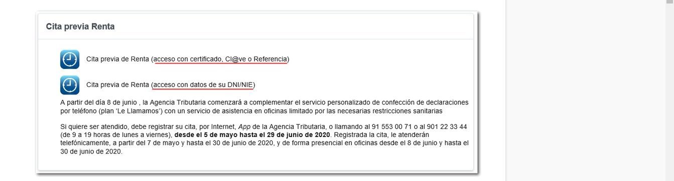 Cita previa Declaración Renta